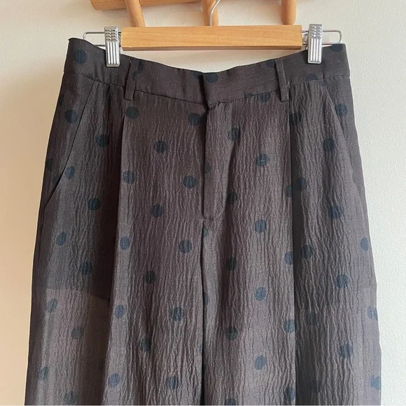 Creatures of Comfort semi sheer polka dot pants trousers fits size 6 brown - Picture 4 of 12
